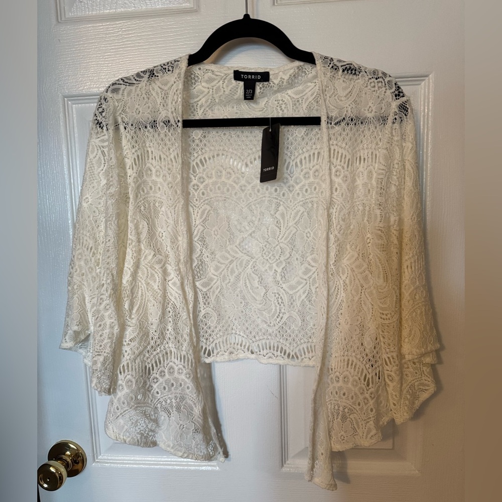 Lace crop shrug